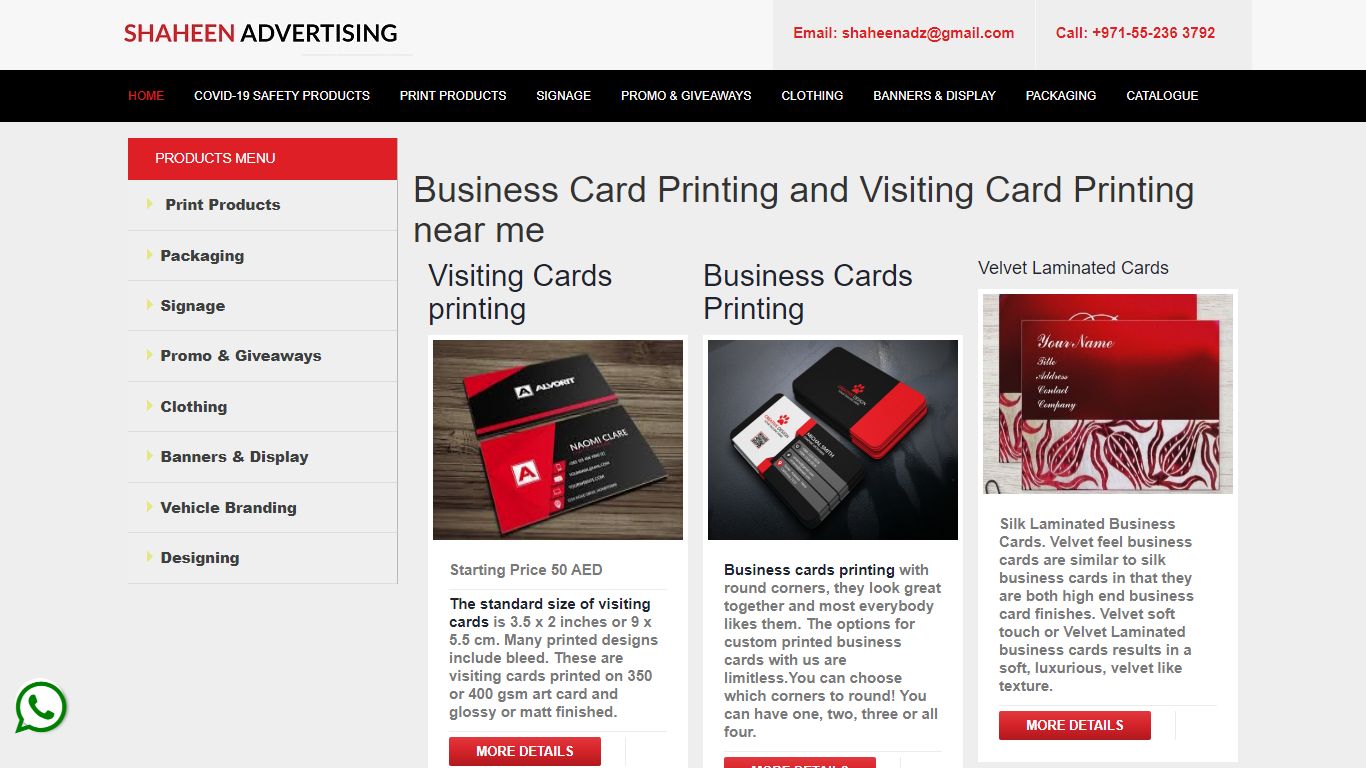 Business Card Printing and Visiting Card Printing near me - Shaheen Ad